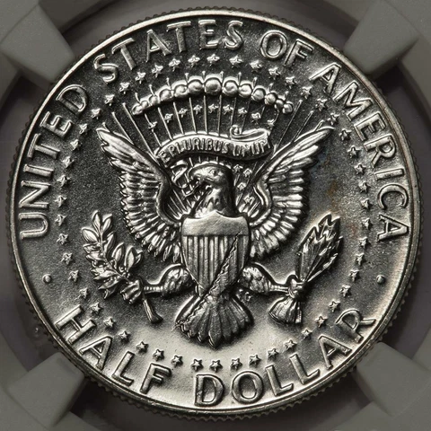 1966 NGC MS64 SMS Struck Thru Reeding Fragment Kennedy Half Dollar Mint Error Cover