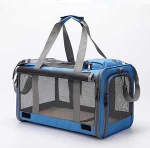 PORTABLE CAT TRAVEL CASE CAGE DOG CARRY BAG CRATE FABRIC PET CARRIER BAG - Picture 1 of 12