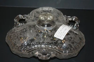 Cambridge Rose Point crystal #3500/57 3 Part Candy with Lid - Picture 1 of 10