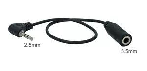 Klinke-Adapter | 2,5mm Stecker auf 3,5mm Buchs Klinke-Adapter | schwarz AD001 - Bild 1 von 1