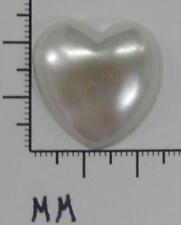 72425    Grey Flat Back Pearl Acrylic Faux Cabachon Heart 24X25 mm - by Grs SALE