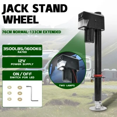 Electric Jack Stand Wheel 12v 1587kg 3500lbs Caravan Trailer Boat Stabilizer Leg - image 1 of 4