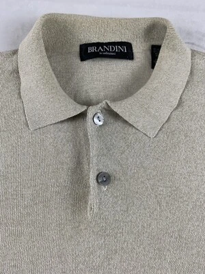 Brandini Short Sleeve Polo Shirt Mens XL Beige - Image 1 of 4
