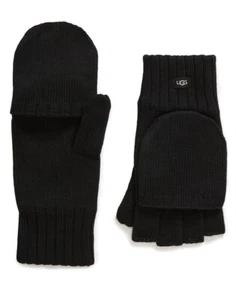 UGG MENS CONVERTIBLE FINGERLESS GLOVES FLIP TOP MITTENS BLACK L/XL NWT - Picture 1 of 17