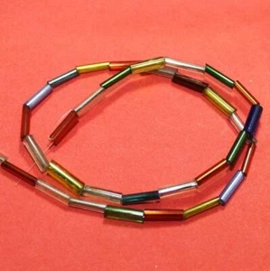 Röhre Glasperlen 5 Stränge zum Basteln Schmuckherstellung Mehrfarbig 11x3mm - Bild 1 von 2