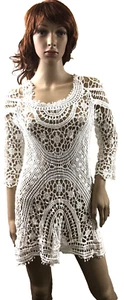 Women’s Swimsuit Cover Up / Dress, Crochet & Lace Bright White, Soft Size: M - Picture 1 of 9