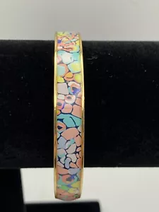 Gold tone Multi GYPSY JUNGLE print LILLY PULITZER bangle bracelet in gold tone - Picture 1 of 6