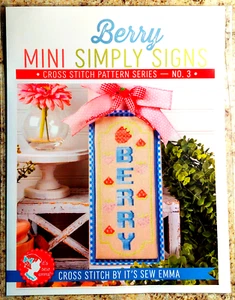 Berry, 2024 cross stitch pattern, from It's Sew Emma, Mini Simply Signs series - Bild 1 von 1