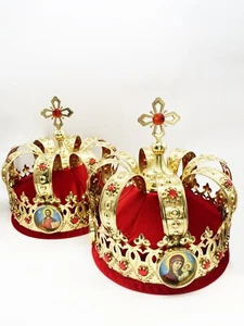 Orthodoxe Hochzeitskrone für religiöse Zeremonien christliche Ehen 7,87 Zoll - Bild 1 von 8