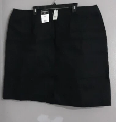 New-WOMAN'S GEORGE MIDI CAREER BLACK STRAIGHT SKIRT.  ZIP CLOSURE.SLIT.SZ 26W - Image 1 of 4