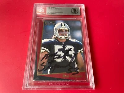 Mark Stepnoski Cowboys 1993 Score Select Card Signed Auto Beckett BAS Slabbed - Image 1 of 2