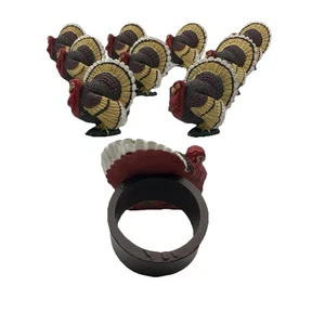 Servilleteros Anillos Acción de Gracias Pavo Soportes Resina Cosecha Otoño Otoño - Imagen 1 de 6