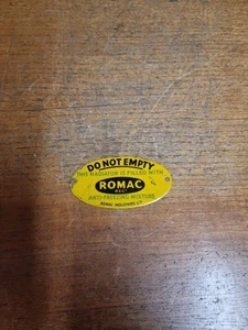 Vintage Romac Anti Freeze Freezing Classic Car Sign Plate Badge Petrol Oil Tin - Picture 1 of 5
