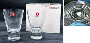 Iittala Aarne Glass Finland Clear Crystal Tumbler Pair Set of 2 Modern Design - Picture 1 of 10