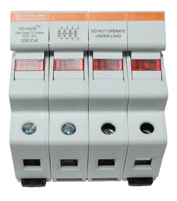 FARRAZ SHAWMUT USCC41 Class CC Lighted 4 Pole Fuse Holder 600v 30 AMP Merson E22 - Image 1 of 4