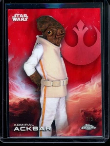 2025 Topps Chrome Star Wars #1 Admiral Ackbar RED REFRACTOR 2/5 - Picture 1 of 2