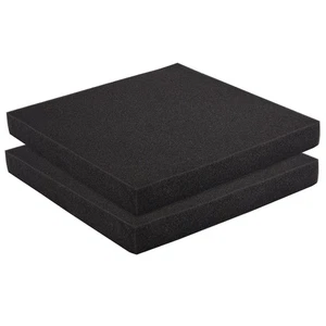 Foam Padding Sheets - 12" x 12", 1.5" Thick, Black, 2-Pack - Customizable Ins... - Picture 1 of 9