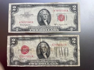 One 1928 & One 1953 $2 Bills - Picture 1 of 12