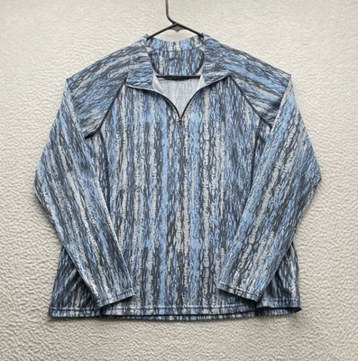 Pullover Orvis para mujer grande L azul 1/4 cremallera elástico absorbente pesca con mosca sol UPF Foto 1 de 4