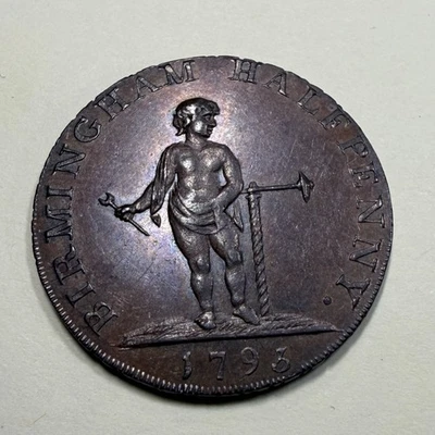 1793 Conder Token Warwickshire Birmingham D&H50 Choice BU Toned Semi-PL! - Image 1 of 4