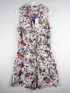 Neu mit Etikett $ 378 Tory Burch Damenpullover M Blumenmuster Rüschen V-Ausschnitt ärmellos bunt - Bild 1 von 8