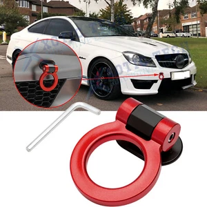Anillo de gancho ficticio estilo deportivo estilo deportivo de pista roja para Mercedes Clase C decoración - Imagen 1 de 12