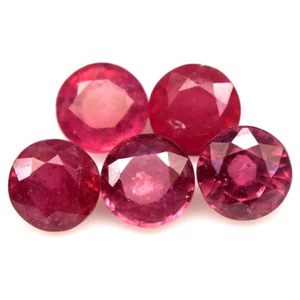 SHOLA Echt 7 x 5 mm 1 Stück Natürlicher Rosa Rot Rubin Ca. 1,9 Ct aus Madagaskar - Picture 1 of 3