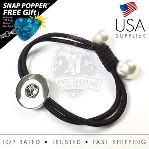 Schnapp Haargummi mit Perlen Perlen Pferdeschwanz Halter passend für 18-20mm Snap Charms - Bild 1 von 7