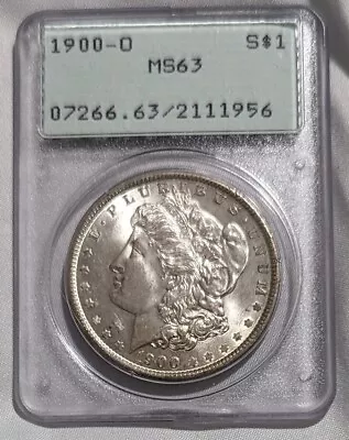 1900-O PCGS MS63 Rattler OGH Morgan Silver Dollar GEM BU Lustrous FREE SHIPPING! - Image 1 of 4