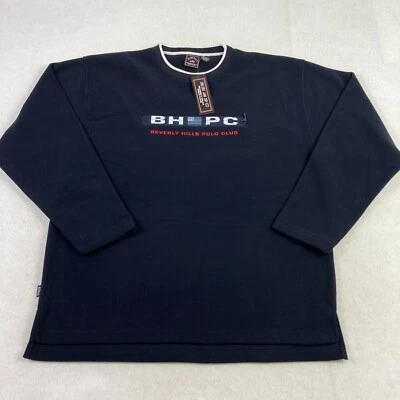 Винтажный Beverly Hills поло клуб флис толстовка мужской большой темно-синий логотип Y2K - Изображение 1 из 4