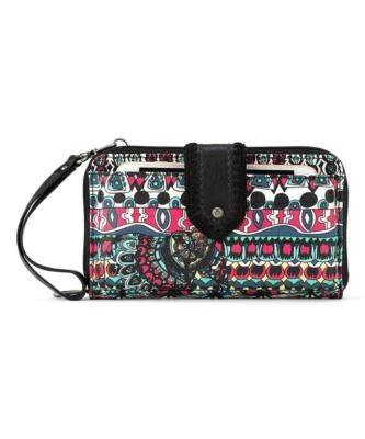 Nova Bolsa Transversal Sacroots Rosa Preta Turquesa Silverlake Smartphone iPhone - Imagem 1 de 4