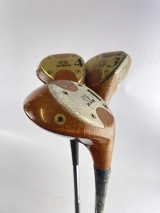Golden Ram Oil Hardened Persimmon Fairway Wood Set 1,3&4 Firm Steel /10650 - Picture 1 of 24