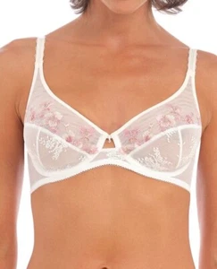 Wacoal Sakura Bra Ivory Blossom Size 32DD Underwired Classic Plunge 600201 New - Picture 1 of 12