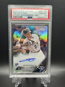 Trevor Story 2016 Topps Chrome Rookie Autographs Refractor #RA-TS /499 PSA 10 RC