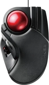 ELECOM Trackball Mouse Wired Large Ball 8 Button Tilt Function Black M-HT1U - Picture 1 of 6