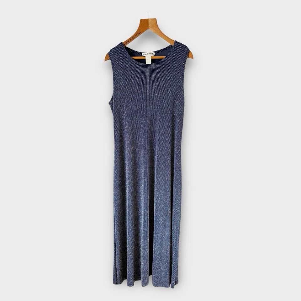 Ronni Nicole Ouida Sz 16 Cocktail Dress Blue Sparkle Glitter Maxi Long Evening - Image 1 of 4