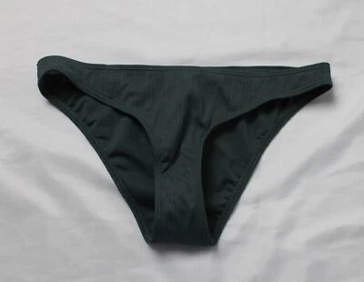 Damsel Women's Textured Cheeky Swim Bikini Bottoms JL3 Dark Green Large NWT - Image 1 of 3