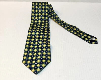 Burton Menswear Yellow Green Black Geometric Pattern Necktie Tie - New - Image 1 of 4