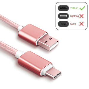 0,5m USB-C cable cable de carga cable de datos de nailon para Samsung huawei-Rosegold