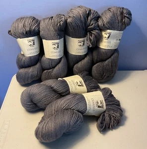 Juniper Moon Cumulus Cotton Lot of 6 Skeins 251 yards/100grams Greyhound Gray - Picture 1 of 5