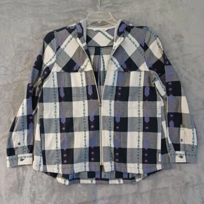 Woolrich Jacket Md Plaid Aztec Light FullZip Hooded Western Southwestern Cowgirl - Image 1 of 4