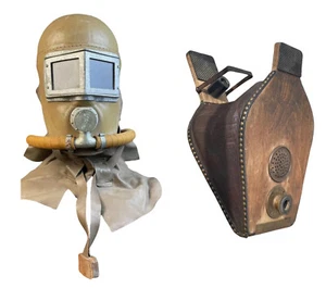Rauchhelm König’scher Feuerwehr Atemschutzmaske Lederhelm Blasebalg Ca. Um 1900 - Bild 1 von 19