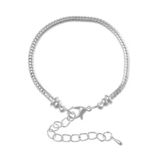 4 x  European Snake Chain Charm Bracelet Silver Plated Lobster Claw Clasp 8 Inch - Picture 1 of 2