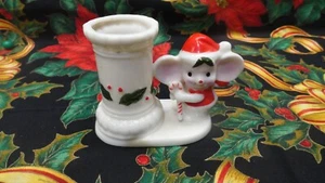 Vintage Lenox Weihnachten Maus Kerzenhalter Kegel Porzellan 2,5 Zoll SCHÖN - Bild 1 von 8