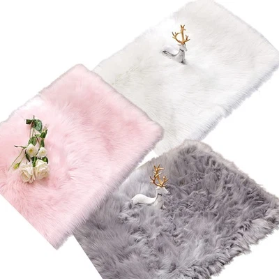 Hochflor Teppich Kunstfell Bettvorleger Schaffell Imitat Kunstfellteppich  - Bild 1 von 4