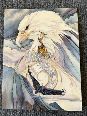 Tarjeta de felicitación del Día del Padre Jody Bergsma "Paz por fin" árbol inclinado sin usar Foto 1 de 4