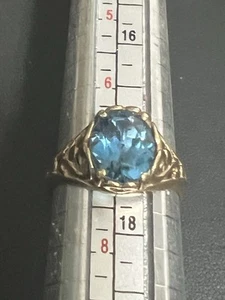 Authentic Kabana 14K Gold Blue 3.0 TCW Topaz Size 7.0 Ring 4.1 grams VG Cond - Picture 1 of 5