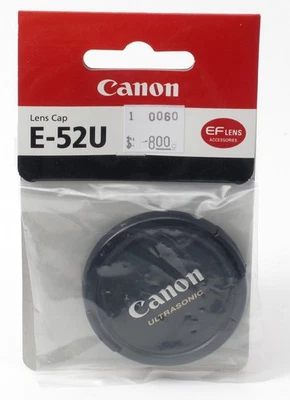 NOS Genuine OEM Canon E-52U 52mm Front Lens Cap Ultrasonic - Sealed - Image 1 of 2