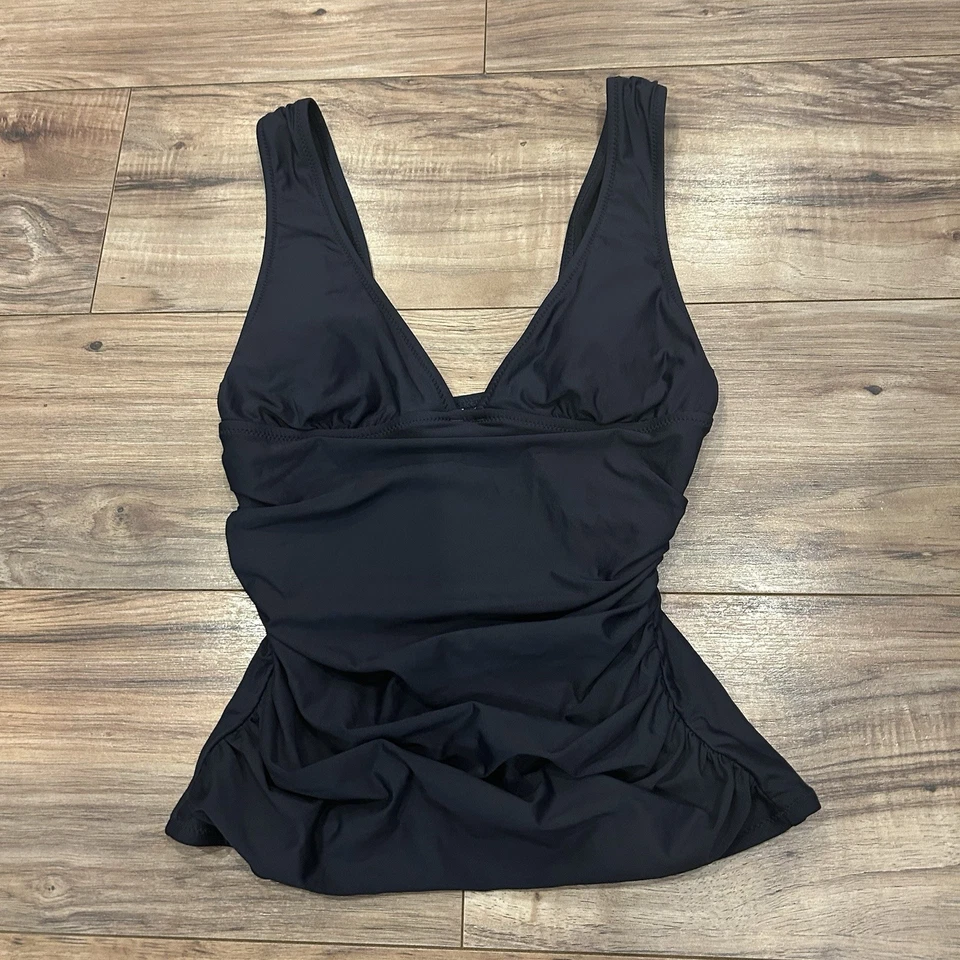 Camiseta de natación Tankini acanalada carbón para mujer J.Crew XS B6767 NUEVA CON ETIQUETAS Foto 1 de 4