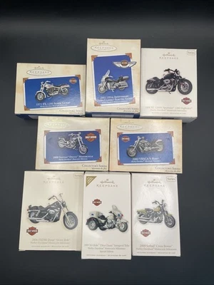 Lot Of 8 Hallmark Keepsake Harley Davidson Ornament 2000’s 1971 W/ Boxes, Nice! - Image 1 of 4